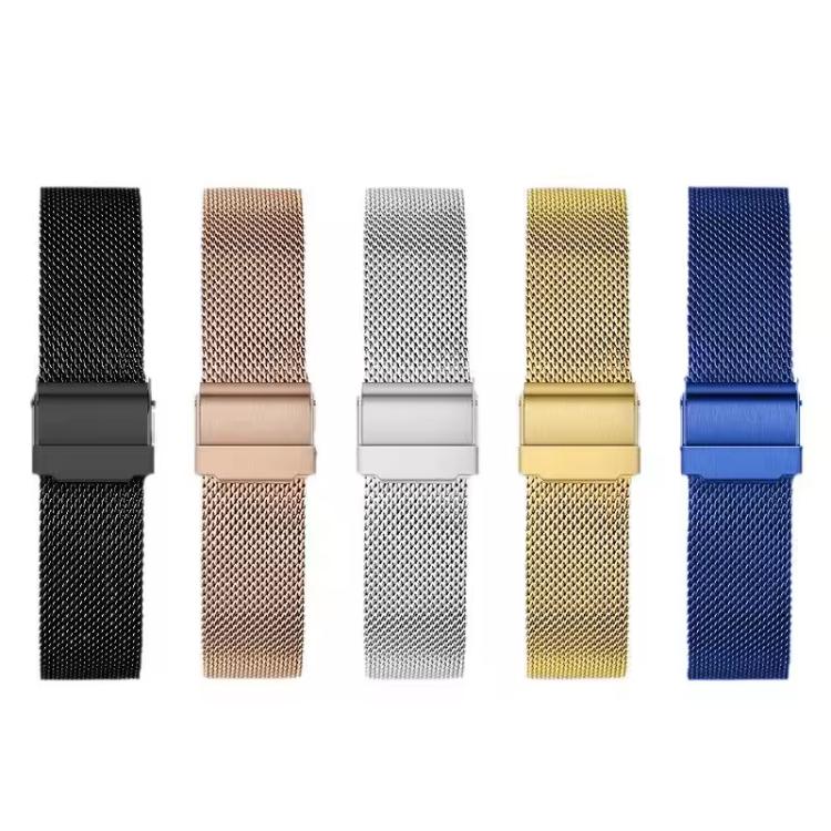 Cinturino per orologio in acciaio inossidabile con fibbia milanese., 22mm, 24mm