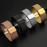 Cinturino per orologio in acciaio inossidabile con fibbia milanese., 18mm, 19mm, 20mm, 21mm