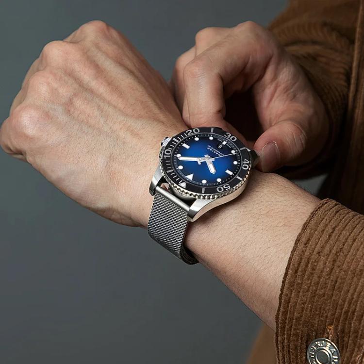 Cinturino per orologio in acciaio inossidabile con fibbia milanese., 18mm, 19mm, 20mm, 21mm