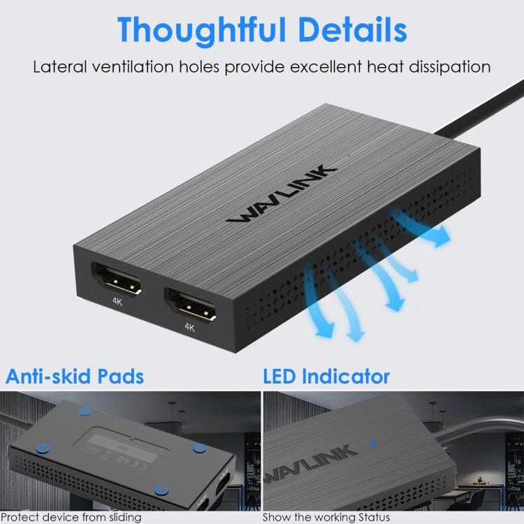 Adattatore USB-A e USB-C a doppio HDMI 4K 60Hz WAVLINK