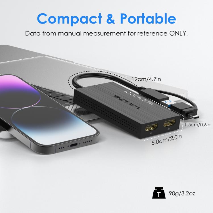 Adattatore USB-A e USB-C a doppio HDMI 4K 60Hz WAVLINK