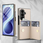 Custodia per telefono in pelle con anello e scomparto a libro integrato per carte di credito., For Galaxy Z Fold8 Ultra 5G, For Samsung Galaxy Z Fold7 5G, For Samsung Galaxy Z Fold6 5G