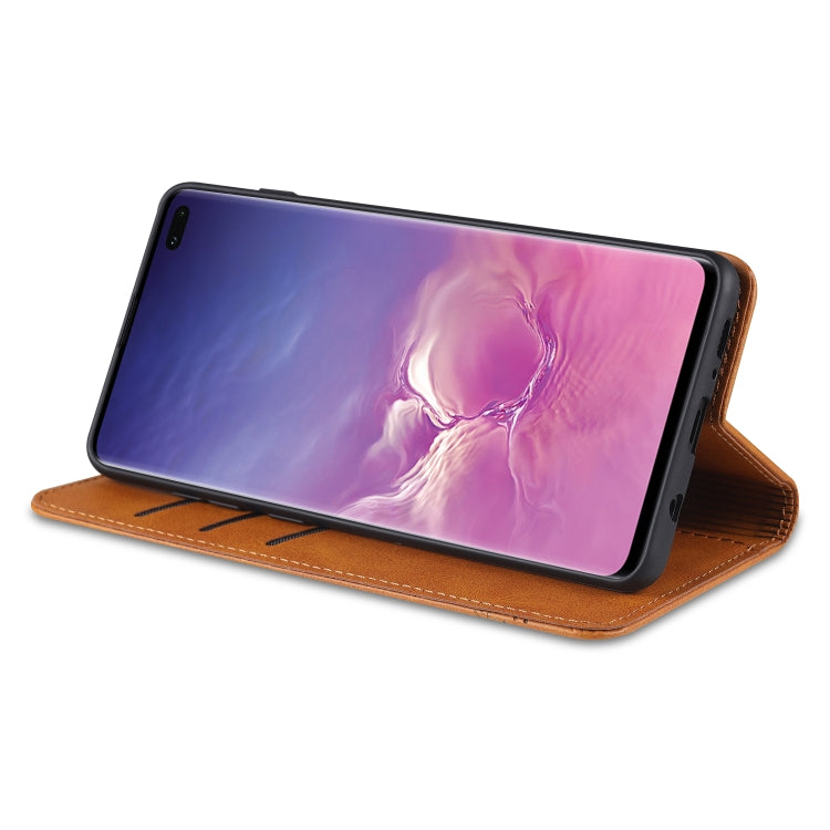 AZNS Custodia in pelle a vibrazione orizzontale con struttura in vitello magnetico con slot per carte, supporto e portafoglio, For Samsung Galaxy S10+, For Samsung Galaxy S20 FE, For Huawei Honor X10 Max