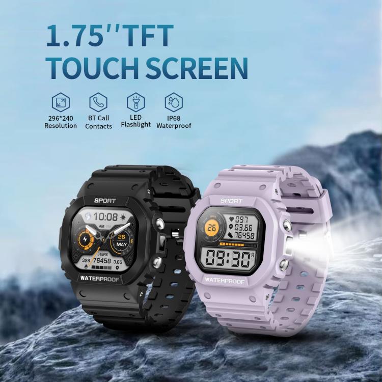 LC31 Smartwatch sportivo per attività all'aperto con schermo TFT Full Touch da 1,75 pollici, Bluetooth, chiamate e torcia.