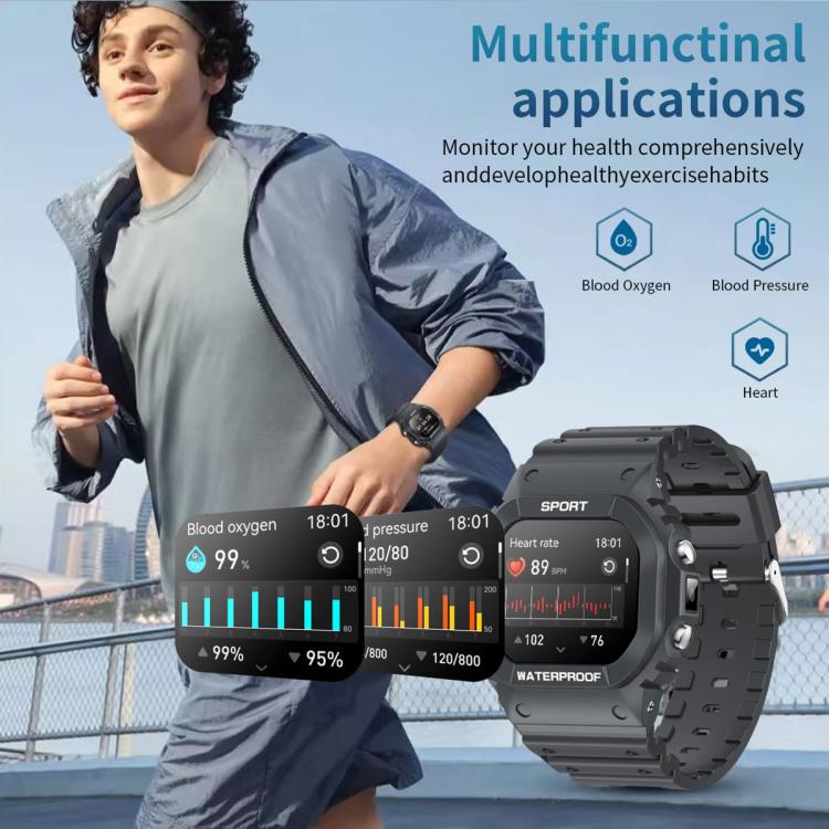 LC31 Smartwatch sportivo per attività all'aperto con schermo TFT Full Touch da 1,75 pollici, Bluetooth, chiamate e torcia.