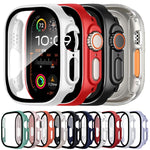 Cover per orologio con pellicola in vetro temperato integrata xDfind per PC, For Apple Watch Series 9 / 8 / 7 41mm, For Apple Watch Series 3 / 2 / 1 38mm