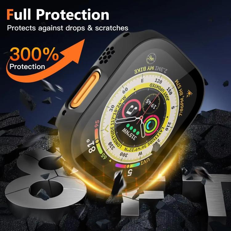 Cover per orologio con pellicola in vetro temperato integrata xDfind per PC, For Apple Watch Series 9 / 8 / 7 41mm, For Apple Watch Series 3 / 2 / 1 38mm