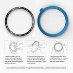 Anello con castone in acciaio per orologio intelligente, versione E, For Samsung Galaxy Watch 3 41mm, For Samsung Galaxy Watch 3 45mm