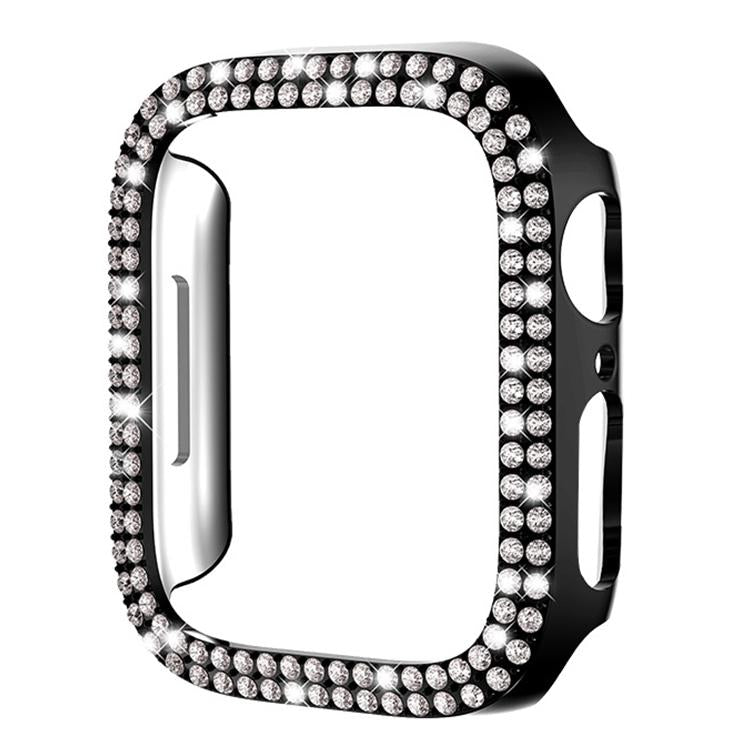 xDfind Cover per orologio in policarbonato con doppia fila di diamanti, For Apple Watch Series 11 46mm / 10 46mm, For Apple Watch Series 11 42mm / 10 42mm