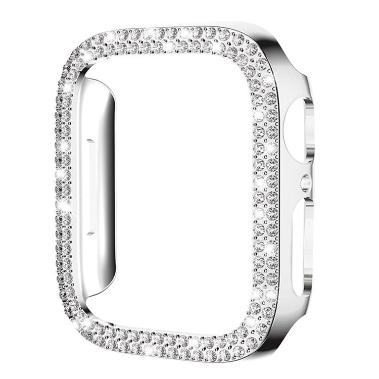 xDfind Cover per orologio in policarbonato con doppia fila di diamanti, For Apple Watch Series 9 / 8 / 7 41mm, For Apple Watch Series 3 / 2 / 1 38mm