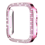xDfind Cover per orologio in policarbonato con doppia fila di diamanti, For Apple Watch Series 9 / 8 / 7 41mm, For Apple Watch Series 3 / 2 / 1 38mm