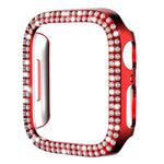 xDfind Cover per orologio in policarbonato con doppia fila di diamanti, For Apple Watch Series 3 / 2 / 1 42mm