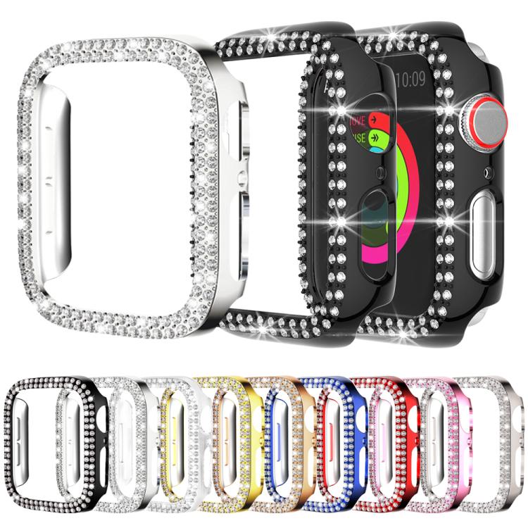 xDfind Cover per orologio in policarbonato con doppia fila di diamanti, For Apple Watch Series 3 / 2 / 1 42mm