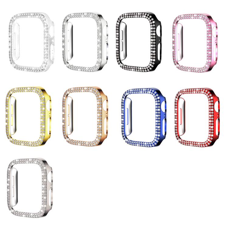 xDfind Cover per orologio in policarbonato con doppia fila di diamanti, For Apple Watch Series 11 46mm / 10 46mm, For Apple Watch Series 11 42mm / 10 42mm