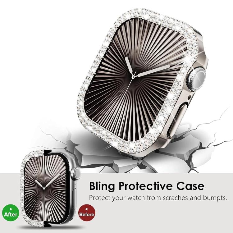 xDfind Cover per orologio in policarbonato con doppia fila di diamanti, For Apple Watch Series 6 / 5 / 4 / SE 44mm, For Apple Watch Series 6 / 5 / 4 / SE 40mm