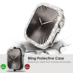 xDfind Cover per orologio in policarbonato con doppia fila di diamanti, For Apple Watch Series 11 46mm / 10 46mm, For Apple Watch Series 11 42mm / 10 42mm