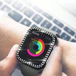 xDfind Cover per orologio in policarbonato con doppia fila di diamanti, For Apple Watch Series 3 / 2 / 1 42mm