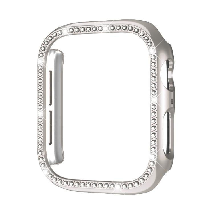 xDfin Single Row Diamond Hollow PC Watch Cover, For Apple Watch Series 11 46mm / 10 46mm, For Apple Watch Series 11 42mm / 10 42mm