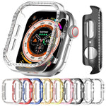xDfin Single Row Diamond Hollow PC Watch Cover, For Apple Watch Series 11 46mm / 10 46mm, For Apple Watch Series 11 42mm / 10 42mm