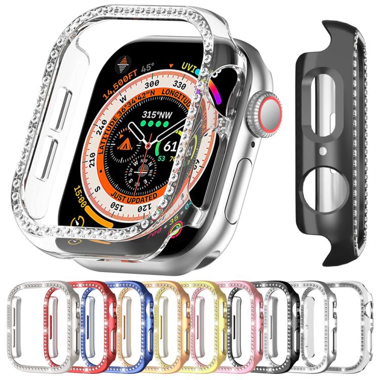 xDfin Single Row Diamond Hollow PC Watch Cover, For Apple Watch Series 11 46mm / 10 46mm, For Apple Watch Series 11 42mm / 10 42mm