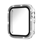 Cassa per orologio in policarbonato con pellicola in vetro temperato a fila singola di diamanti xDfind integrata., For Apple Watch Series 11 46mm / 10 46mm, For Apple Watch Series 11 42mm / 10 42mm
