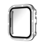 Cassa per orologio in policarbonato con pellicola in vetro temperato a fila singola di diamanti xDfind integrata., For Apple Watch Series 11 46mm / 10 46mm, For Apple Watch Series 11 42mm / 10 42mm