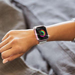 Cassa per orologio in policarbonato con pellicola in vetro temperato a fila singola di diamanti xDfind integrata., For Apple Watch Series 9 / 8 / 7 41mm, For Apple Watch Series 3 / 2 / 1 38mm