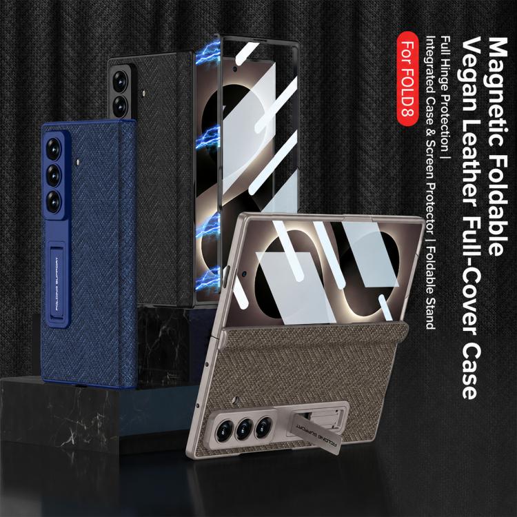 Custodia per telefono GKK in pelle liscia con cerniera pieghevole e magnete integrato., For Galaxy Z Fold8 Ultra 5G, For Samsung Galaxy Z Fold7 5G