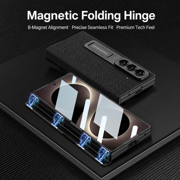 Custodia per telefono GKK in pelle liscia con cerniera pieghevole e magnete integrato., For Galaxy Z Fold8 Ultra 5G, For Samsung Galaxy Z Fold7 5G