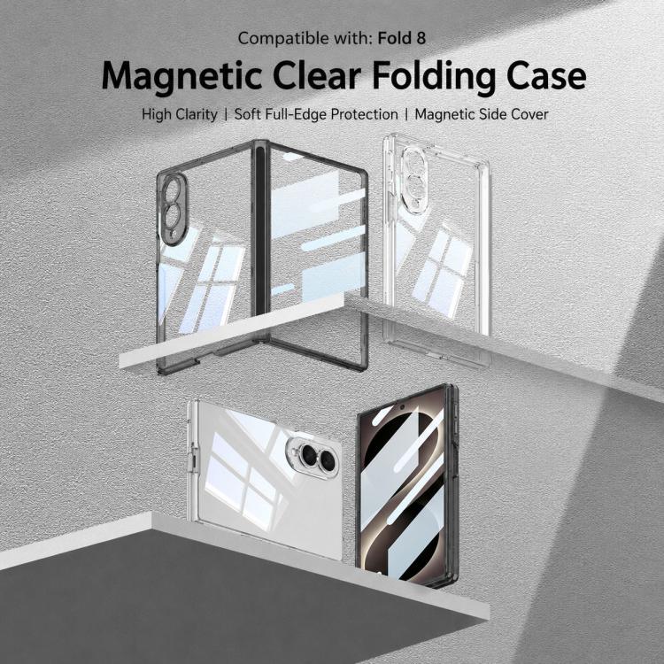 Custodia per telefono trasparente pieghevole con magnete integrato GKK, For Galaxy Z Fold8 5G, For Galaxy Z Flip8 5G, For Samsung Galaxy Z Fold7 5G