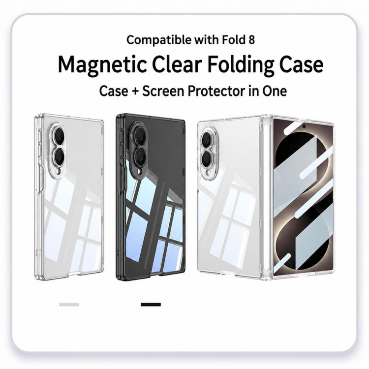 Custodia per telefono trasparente pieghevole con magnete integrato GKK, For Galaxy Z Fold8 5G, For Galaxy Z Flip8 5G, For Samsung Galaxy Z Fold7 5G