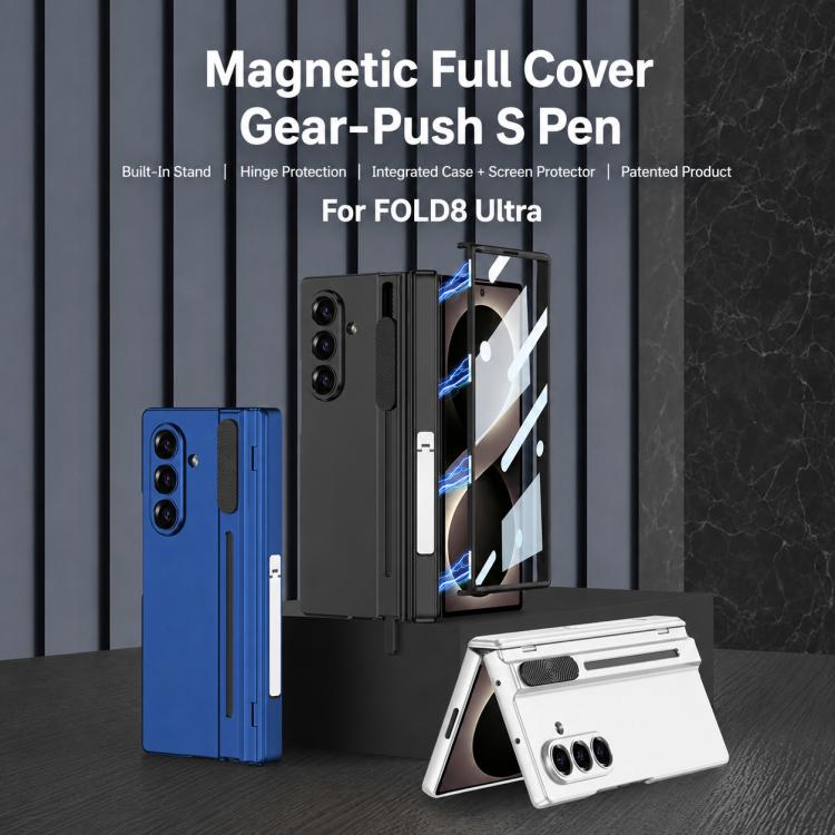 Custodia per telefono GKK con cerniera pieghevole magnetica integrata, meccanismo di regolazione, scomparti per penna e stilo., For Galaxy Z Fold8 Ultra 5G, For Samsung Galaxy Z Fold7 5G