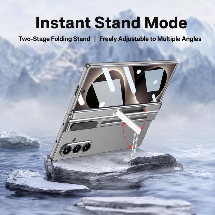 Custodia per telefono GKK con cerniera pieghevole magnetica integrata, meccanismo di regolazione, scomparti per penna e stilo., For Galaxy Z Fold8 Ultra 5G, For Samsung Galaxy Z Fold7 5G