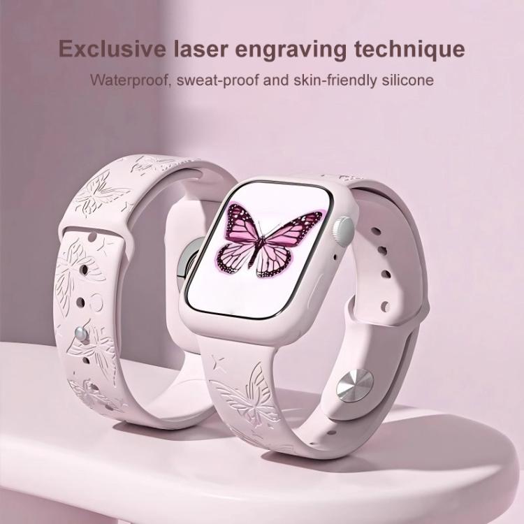 Cinturino per orologio in silicone con incisione laser 3D xDfind, For Apple Watch 42 / 44 / 45 / 46 / 49mm, For Apple Watch 38 / 40 / 41 / S11 42mm