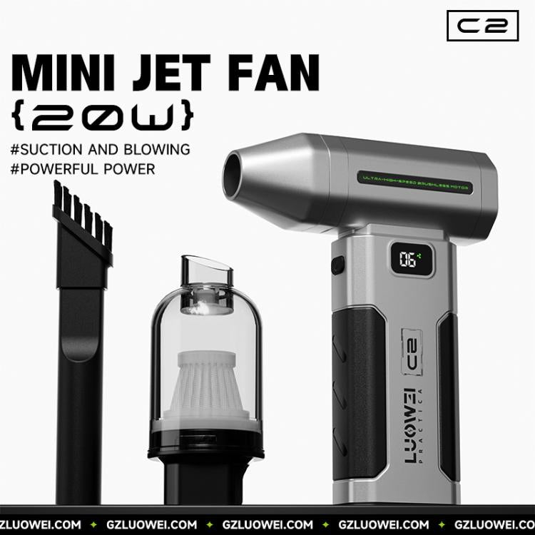 Ventilatore portatile ricaricabile Luowei C2 ad altissima potenza, mini ventilatore a getto per la pulizia della polvere., LUOWEI C2