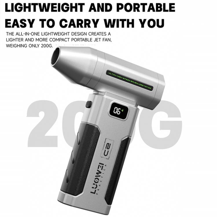 Ventilatore portatile ricaricabile Luowei C2 ad altissima potenza, mini ventilatore a getto per la pulizia della polvere., LUOWEI C2