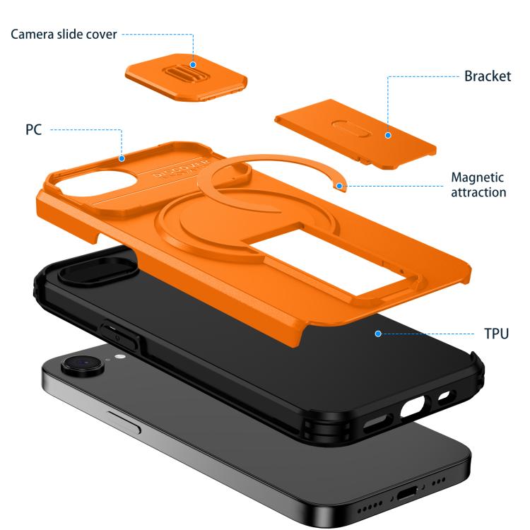 Custodia per telefono con supporto MagSafe scorrevole Camshield, For iPhone 17e / 16e, For iPhone 17 Pro Max, For iPhone 17 Pro