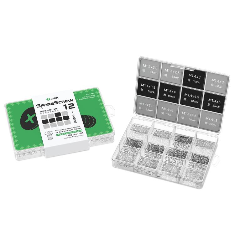 Set di 12 viti Phillips di ricambio 2UUL SC12 per la riparazione della maggior parte dei telefoni Android (1200 pezzi/set), 2UUL SC12