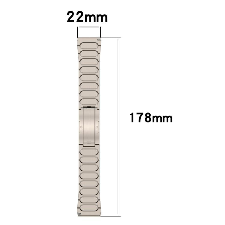 Cinturino per orologio in lega di titanio con fibbia rotonda a forma di I., 22mm