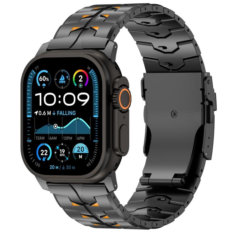 Cinturino per orologio in lega di titanio largo 26 mm, bicolore, con chiusura di sicurezza rimovibile., For Apple Watch 46mm / 49mm / 45mm / 44mm
