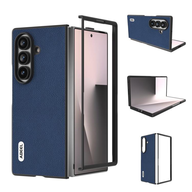Custodia per telefono ABEEL in vera pelle + PC con texture litchi, For Galaxy Z Fold8 Ultra 5G, For Samsung Galaxy Z Fold7 5G
