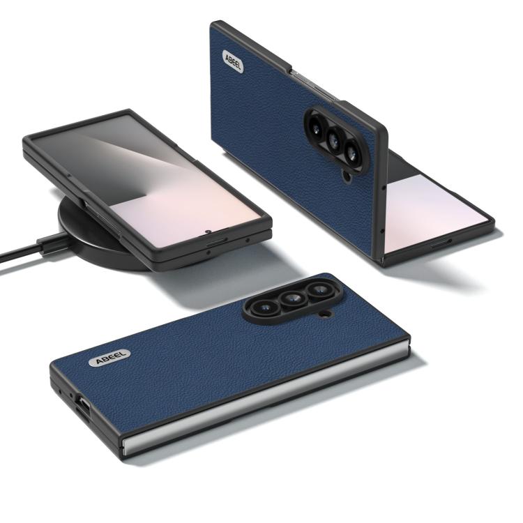 Custodia per telefono ABEEL in vera pelle + PC con texture litchi, For Galaxy Z Fold8 Ultra 5G, For Samsung Galaxy Z Fold7 5G