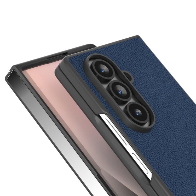 Custodia per telefono ABEEL in vera pelle + PC con texture litchi, For Galaxy Z Fold8 Ultra 5G, For Samsung Galaxy Z Fold7 5G