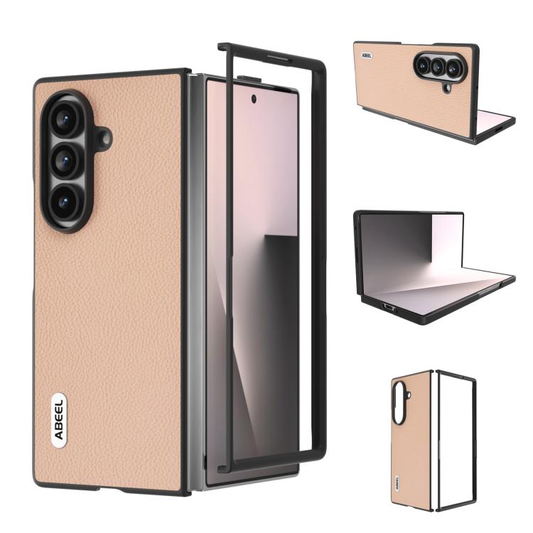 Custodia per telefono ABEEL in vera pelle + PC con texture litchi, For Galaxy Z Fold8 Ultra 5G, For Samsung Galaxy Z Fold7 5G