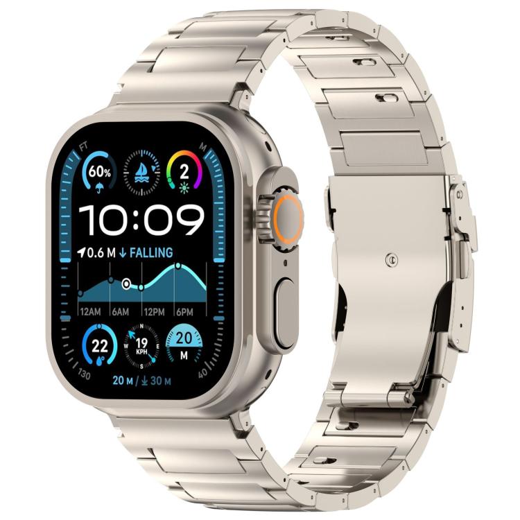Cinturino per orologio in lega di titanio con chiusura di sicurezza a sgancio rapido a forma di I, For Apple Watch 46mm / 49mm / 45mm / 44mm, For Apple Watch 42mm / 41mm / 40mm / 38mm