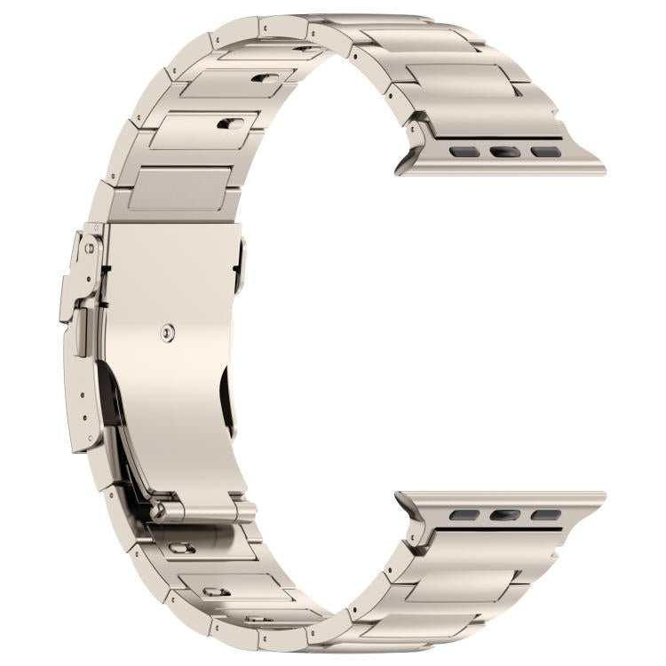 Cinturino per orologio in lega di titanio con chiusura di sicurezza a sgancio rapido a forma di I, For Apple Watch 46mm / 49mm / 45mm / 44mm, For Apple Watch 42mm / 41mm / 40mm / 38mm