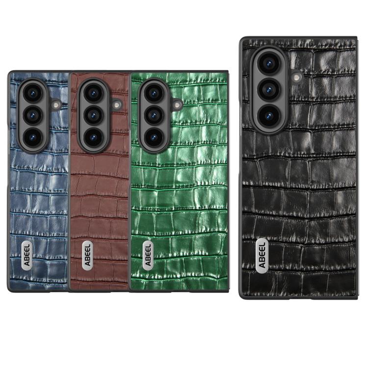 Custodia per telefono ABEEL in vera pelle con texture effetto coccodrillo., For Galaxy Z Fold8 Ultra 5G, For Samsung Galaxy Z Fold7 5G