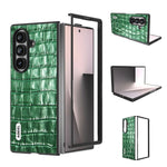 Custodia per telefono ABEEL in vera pelle con texture effetto coccodrillo., For Galaxy Z Fold8 Ultra 5G, For Samsung Galaxy Z Fold7 5G