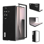 Custodia per telefono ABEEL in vera pelle con texture litchi., For Galaxy Z Fold8 Ultra 5G, For Samsung Galaxy Z Fold7 5G