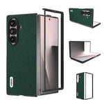 Custodia per telefono ABEEL in vera pelle con texture litchi., For Galaxy Z Fold8 Ultra 5G, For Samsung Galaxy Z Fold7 5G